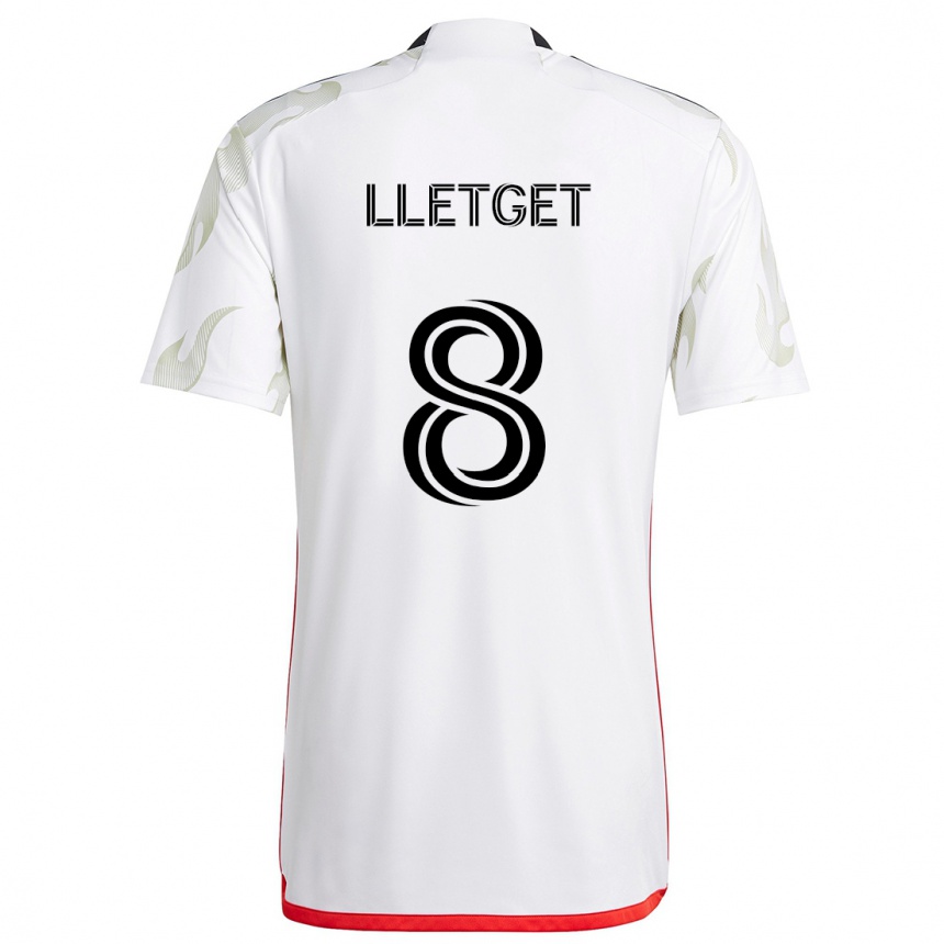 Kinder Fußball Sebastian Lletget #8 Weiß Rot Schwarz Auswärtstrikot Trikot 2024/25 T-Shirt Luxemburg