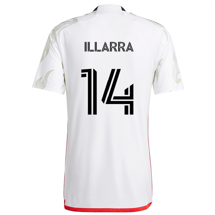 Kinder Fußball Asier Illarramendi #14 Weiß Rot Schwarz Auswärtstrikot Trikot 2024/25 T-Shirt Luxemburg