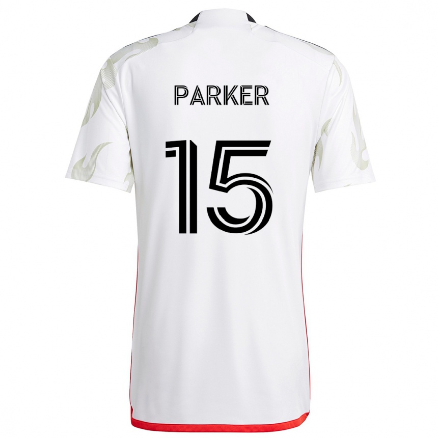 Kinder Fußball Isaiah Parker #15 Weiß Rot Schwarz Auswärtstrikot Trikot 2024/25 T-Shirt Luxemburg