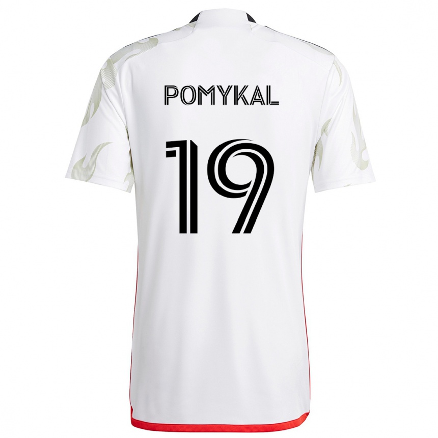 Kinder Fußball Paxton Pomykal #19 Weiß Rot Schwarz Auswärtstrikot Trikot 2024/25 T-Shirt Luxemburg