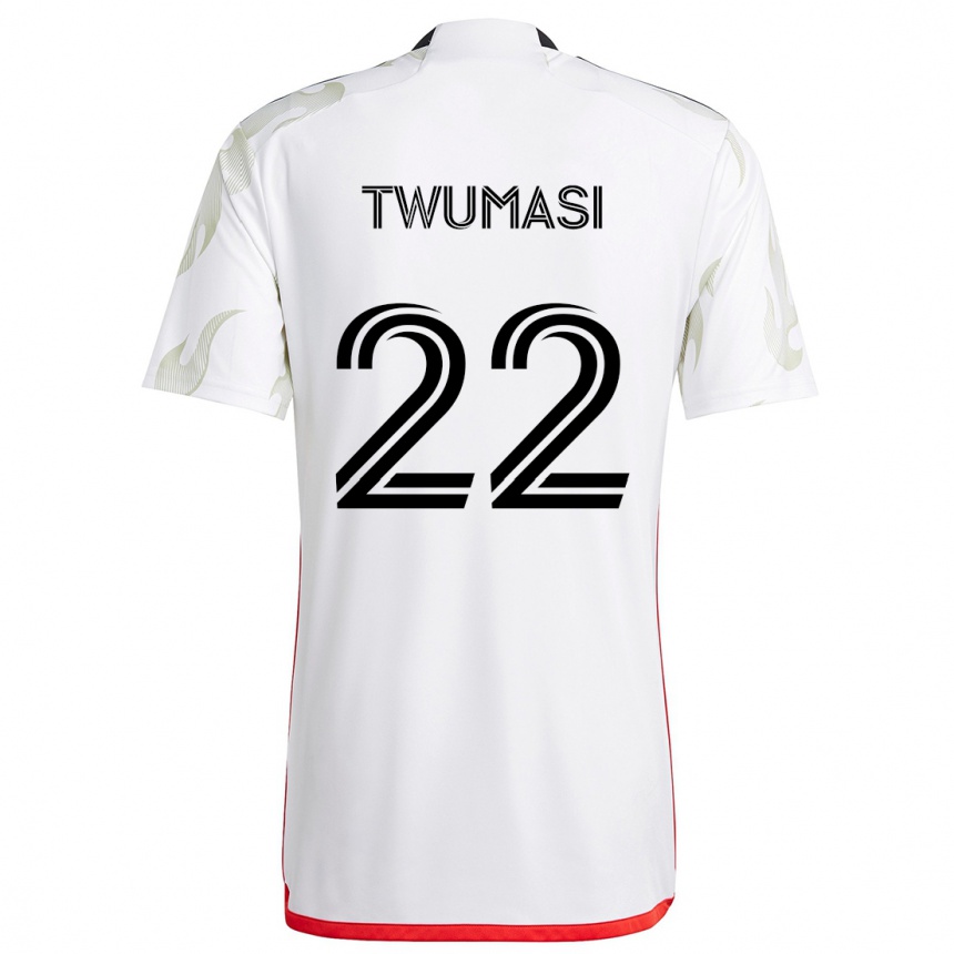 Kinder Fußball Ema Twumasi #22 Weiß Rot Schwarz Auswärtstrikot Trikot 2024/25 T-Shirt Luxemburg