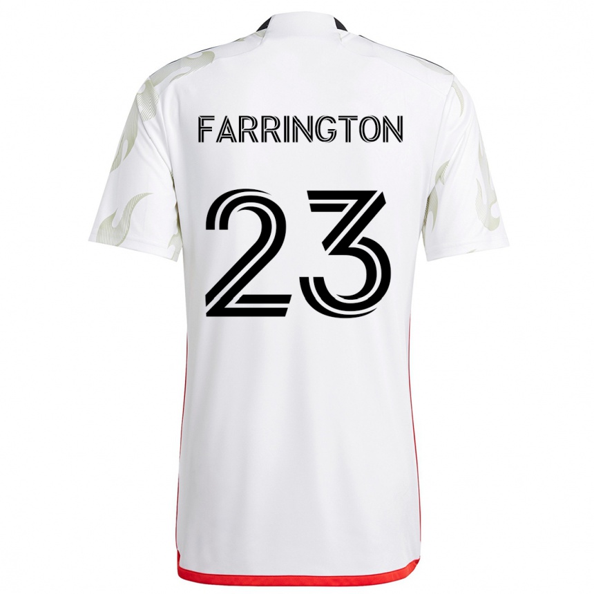 Kinder Fußball Logan Farrington #23 Weiß Rot Schwarz Auswärtstrikot Trikot 2024/25 T-Shirt Luxemburg