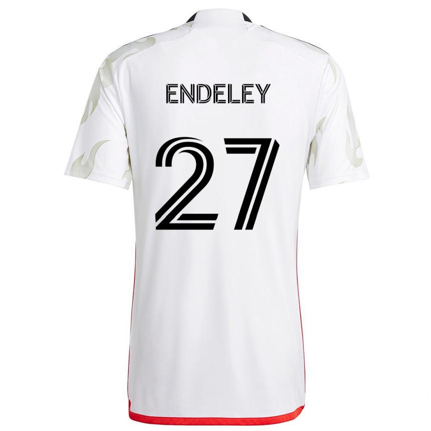 Kinder Fußball Herbert Endeley #27 Weiß Rot Schwarz Auswärtstrikot Trikot 2024/25 T-Shirt Luxemburg