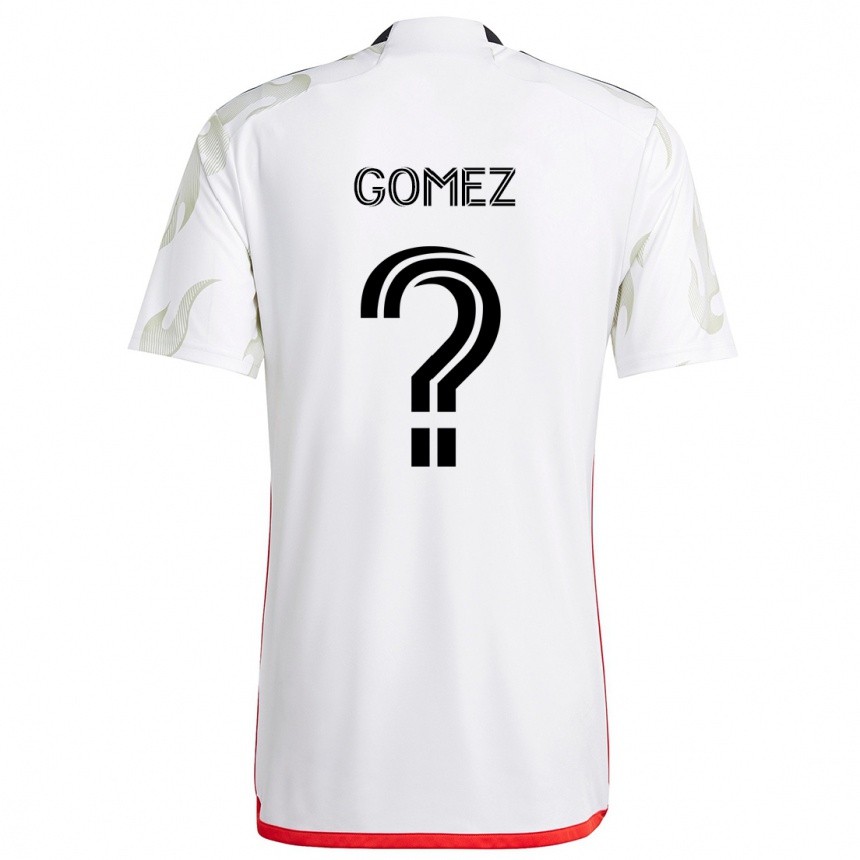 Kinder Fußball Victor Gomez #0 Weiß Rot Schwarz Auswärtstrikot Trikot 2024/25 T-Shirt Luxemburg