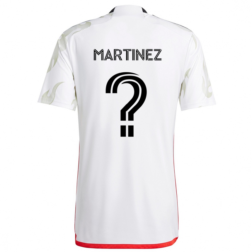 Kinder Fußball Jonathan Martinez #0 Weiß Rot Schwarz Auswärtstrikot Trikot 2024/25 T-Shirt Luxemburg