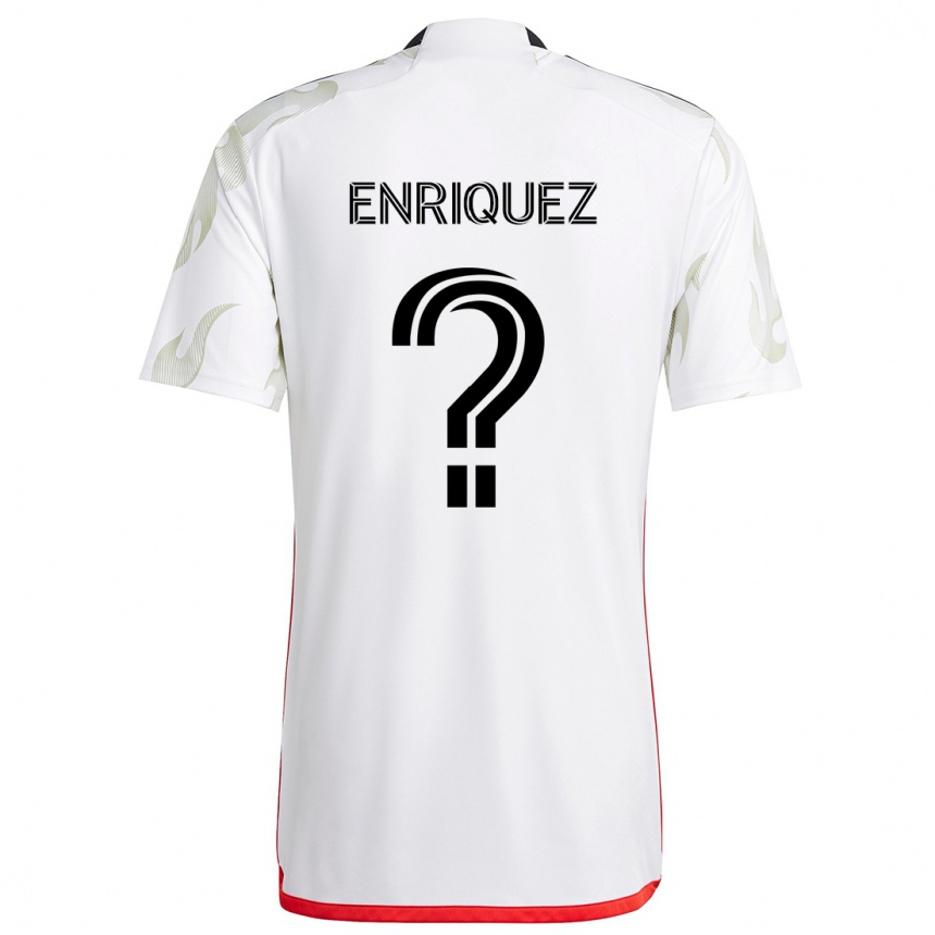 Kinder Fußball Fabian Enriquez #0 Weiß Rot Schwarz Auswärtstrikot Trikot 2024/25 T-Shirt Luxemburg