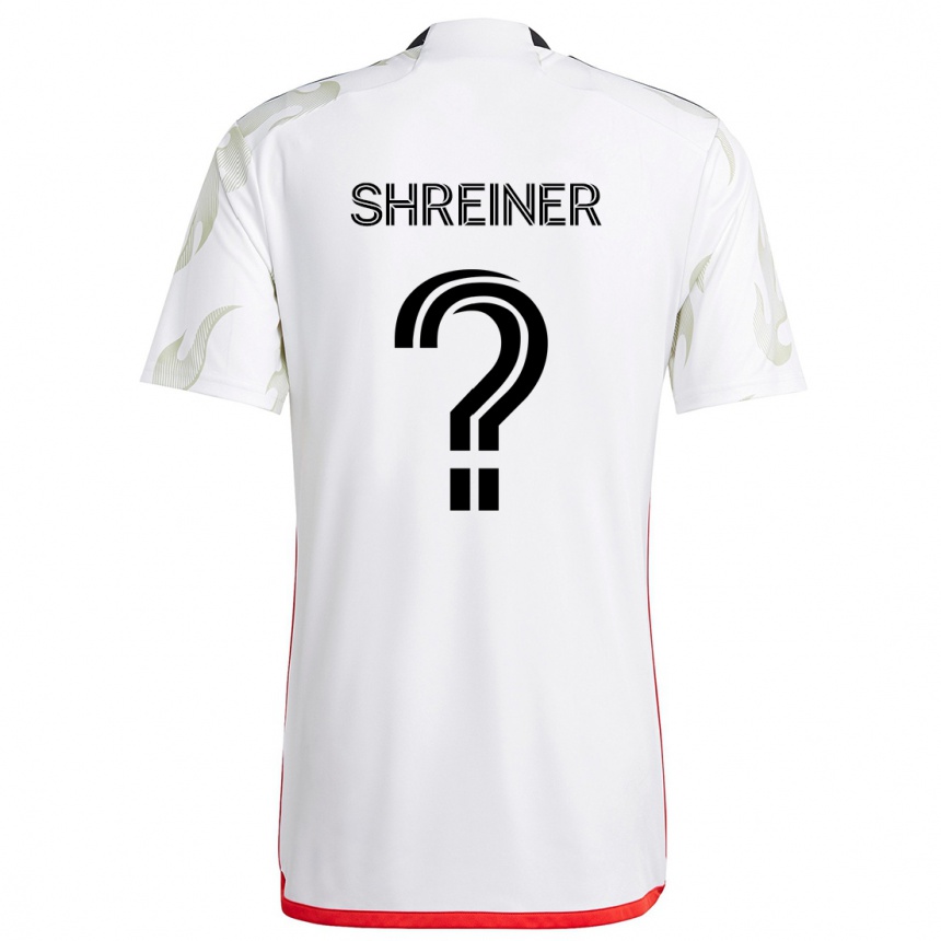 Kinder Fußball Luke Shreiner #0 Weiß Rot Schwarz Auswärtstrikot Trikot 2024/25 T-Shirt Luxemburg