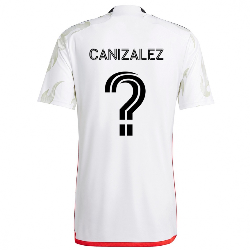 Kinder Fußball Henry Canizalez #0 Weiß Rot Schwarz Auswärtstrikot Trikot 2024/25 T-Shirt Luxemburg