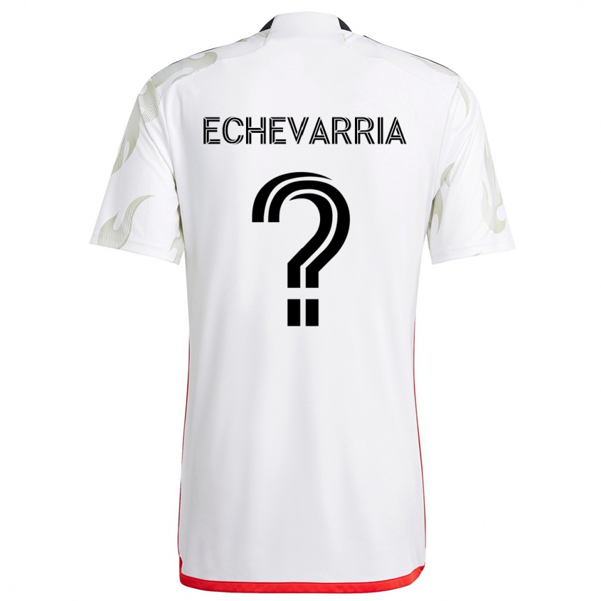 Kinder Fußball Diego Echevarria #0 Weiß Rot Schwarz Auswärtstrikot Trikot 2024/25 T-Shirt Luxemburg