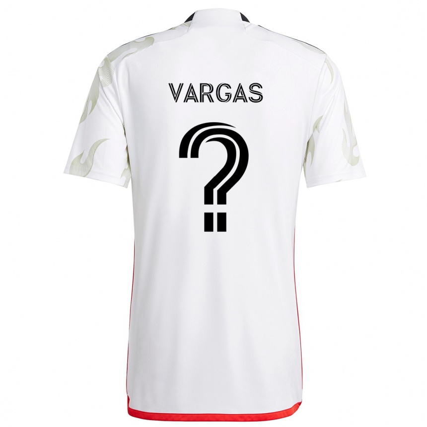 Kinder Fußball Nayrobi Vargas #0 Weiß Rot Schwarz Auswärtstrikot Trikot 2024/25 T-Shirt Luxemburg