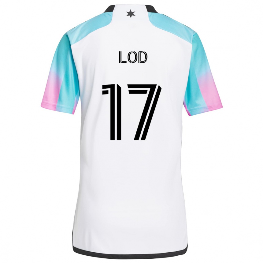 Kinder Fußball Robin Lod #17 Weiß Blau Schwarz Auswärtstrikot Trikot 2024/25 T-Shirt Luxemburg