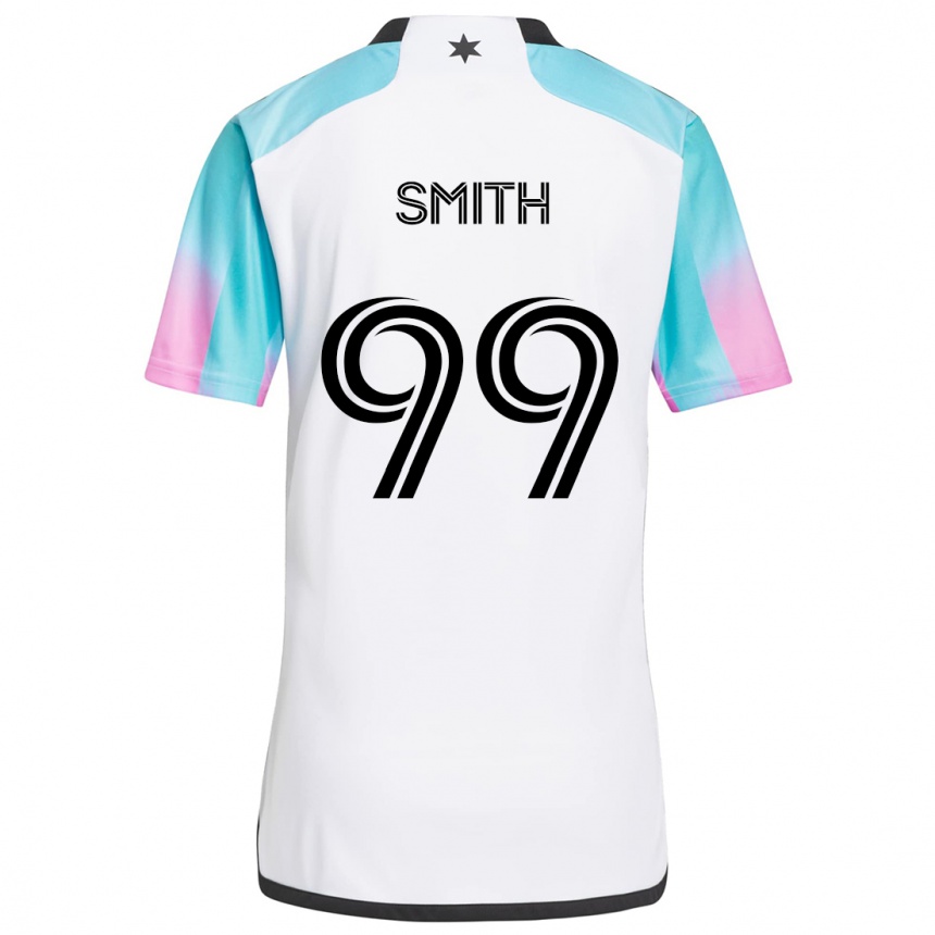 Kinder Fußball Jordan Adebayo-Smith #99 Weiß Blau Schwarz Auswärtstrikot Trikot 2024/25 T-Shirt Luxemburg