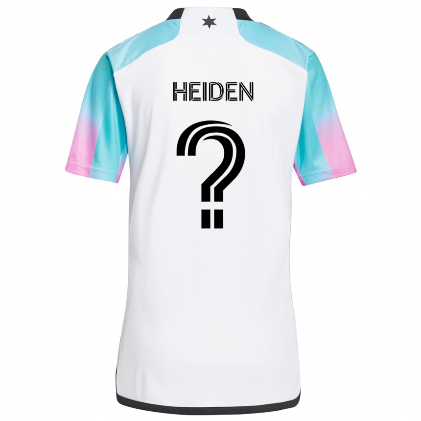 Kinder Fußball Adam Heiden #0 Weiß Blau Schwarz Auswärtstrikot Trikot 2024/25 T-Shirt Luxemburg