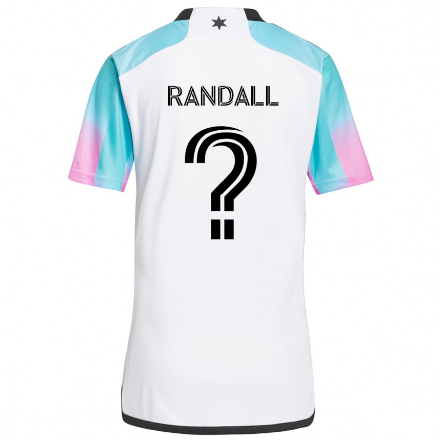 Kinder Fußball Alisa Randall #0 Weiß Blau Schwarz Auswärtstrikot Trikot 2024/25 T-Shirt Luxemburg