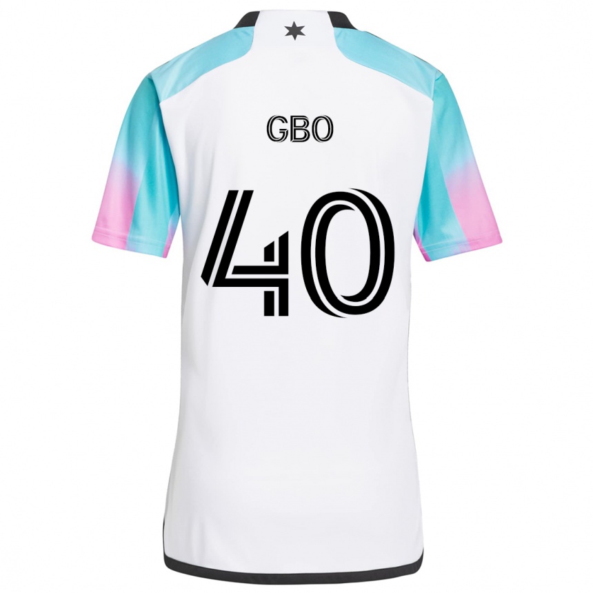 Kinder Fußball Cedrik Gbo #40 Weiß Blau Schwarz Auswärtstrikot Trikot 2024/25 T-Shirt Luxemburg