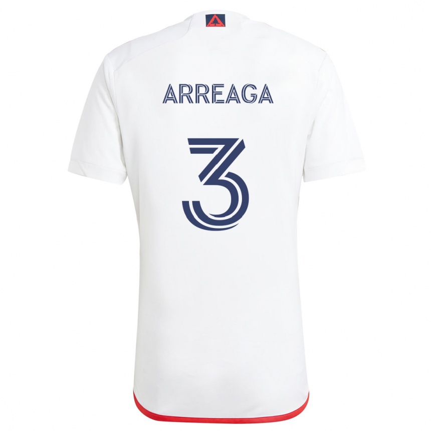 Kinder Fußball Xavier Arreaga #3 Weiß Rot Auswärtstrikot Trikot 2024/25 T-Shirt Luxemburg