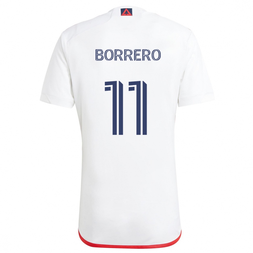 Kinder Fußball Dylan Borrero #11 Weiß Rot Auswärtstrikot Trikot 2024/25 T-Shirt Luxemburg