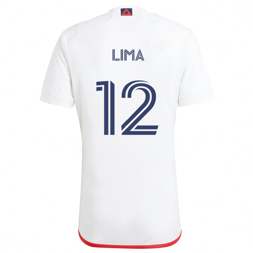 Kinder Fußball Nick Lima #12 Weiß Rot Auswärtstrikot Trikot 2024/25 T-Shirt Luxemburg