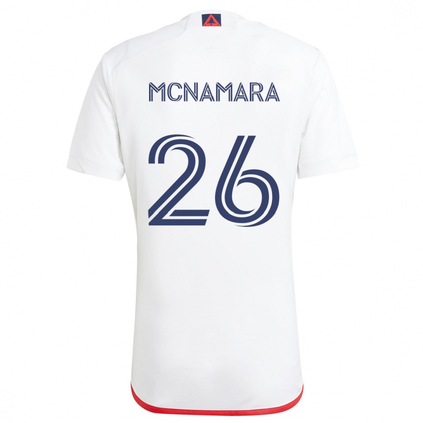 Kinder Fußball Tommy Mcnamara #26 Weiß Rot Auswärtstrikot Trikot 2024/25 T-Shirt Luxemburg