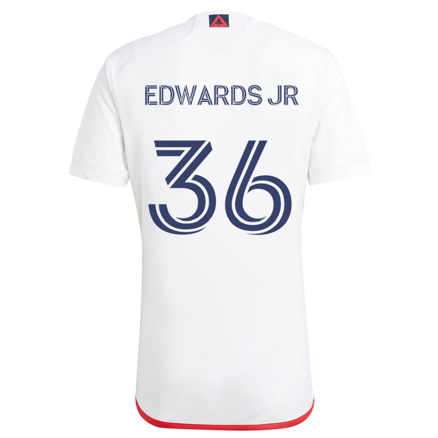 Kinder Fußball Earl Edwards Jr. #36 Weiß Rot Auswärtstrikot Trikot 2024/25 T-Shirt Luxemburg