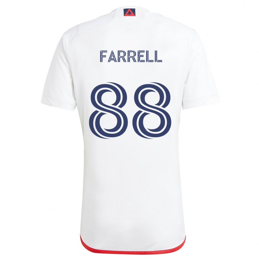 Kinder Fußball Andrew Farrell #88 Weiß Rot Auswärtstrikot Trikot 2024/25 T-Shirt Luxemburg