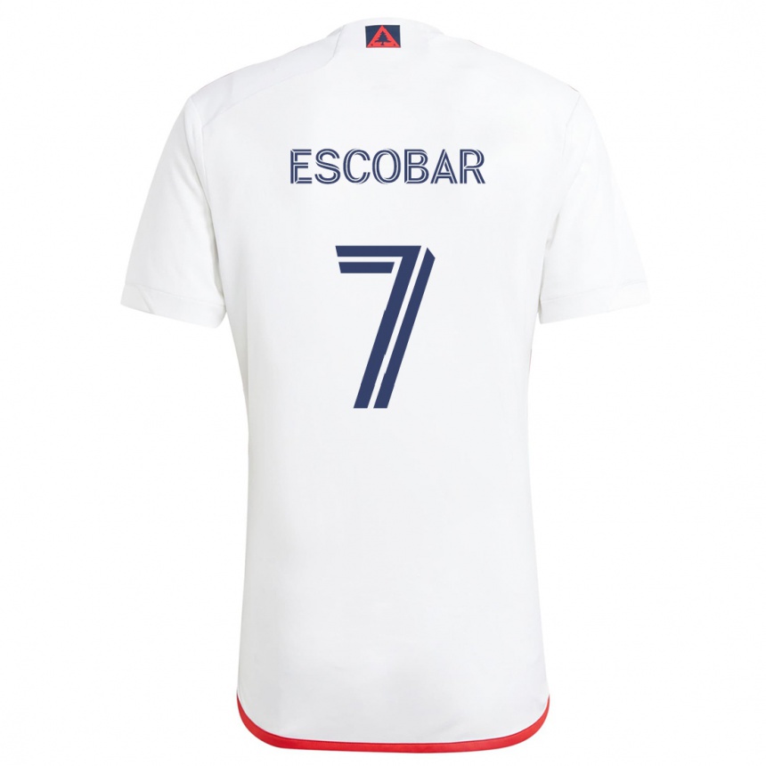 Kinder Fußball Olger Escobar #7 Weiß Rot Auswärtstrikot Trikot 2024/25 T-Shirt Luxemburg