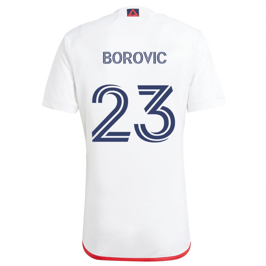 Kinder Fußball Luka Borovic #23 Weiß Rot Auswärtstrikot Trikot 2024/25 T-Shirt Luxemburg