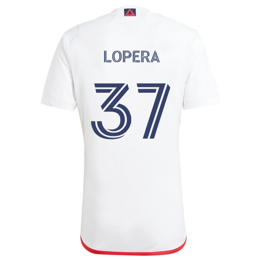 Kinder Fußball Steban Lopera #37 Weiß Rot Auswärtstrikot Trikot 2024/25 T-Shirt Luxemburg