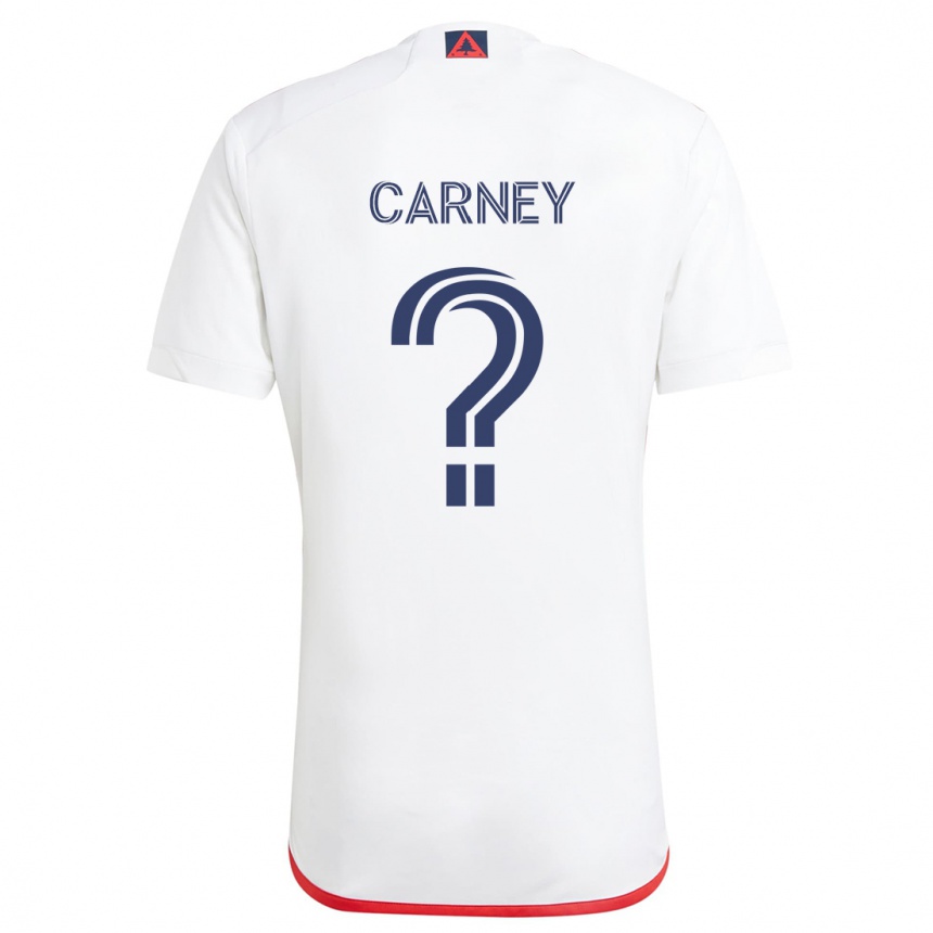 Kinder Fußball Ryan Carney #0 Weiß Rot Auswärtstrikot Trikot 2024/25 T-Shirt Luxemburg