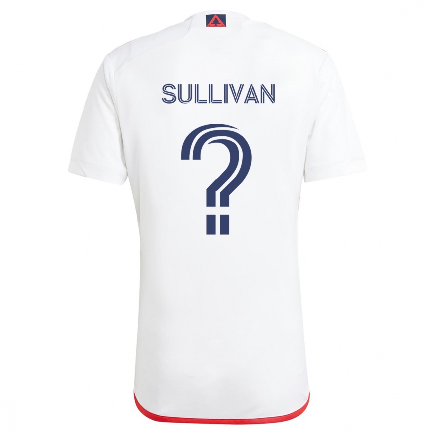 Kinder Fußball Mason Sullivan #0 Weiß Rot Auswärtstrikot Trikot 2024/25 T-Shirt Luxemburg