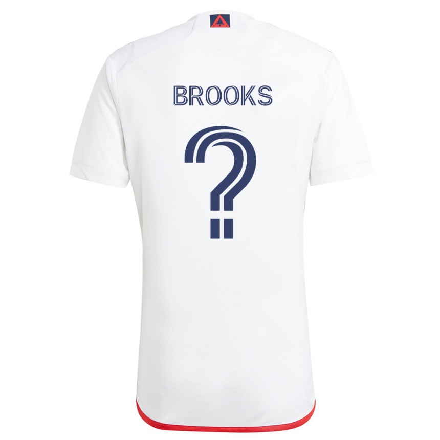 Kinder Fußball Brian Brooks #0 Weiß Rot Auswärtstrikot Trikot 2024/25 T-Shirt Luxemburg