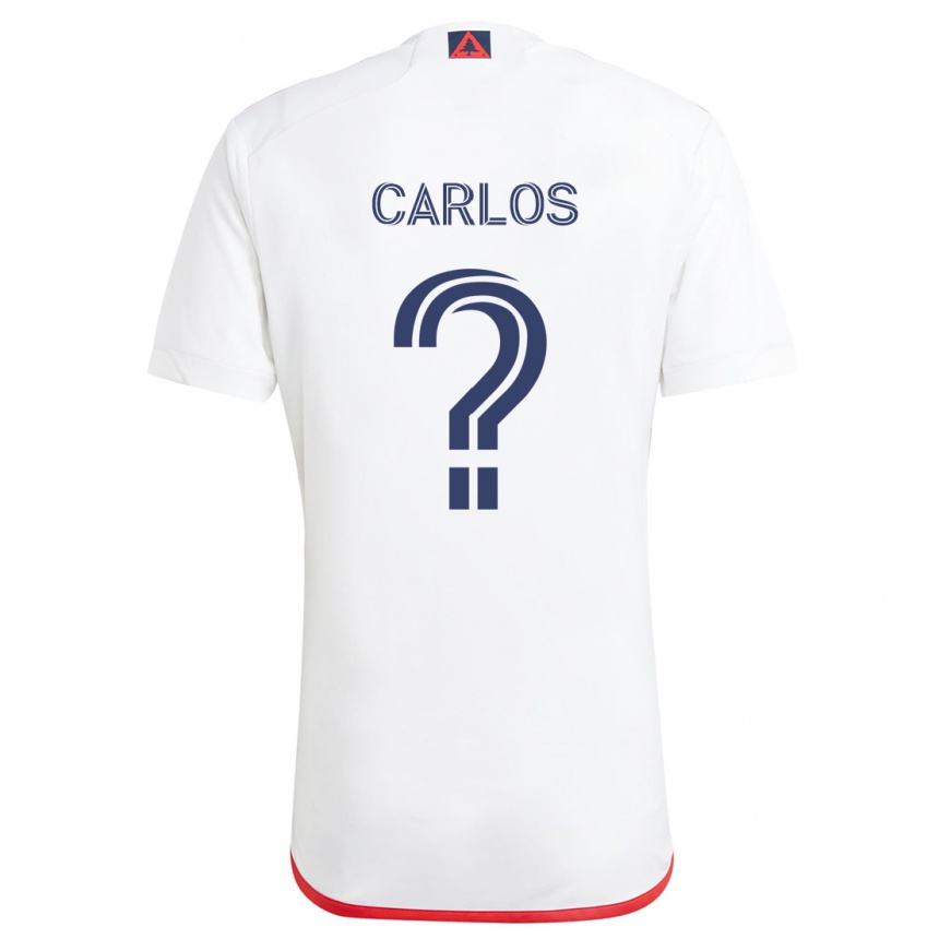 Kinder Fußball Cristiano Carlos #0 Weiß Rot Auswärtstrikot Trikot 2024/25 T-Shirt Luxemburg