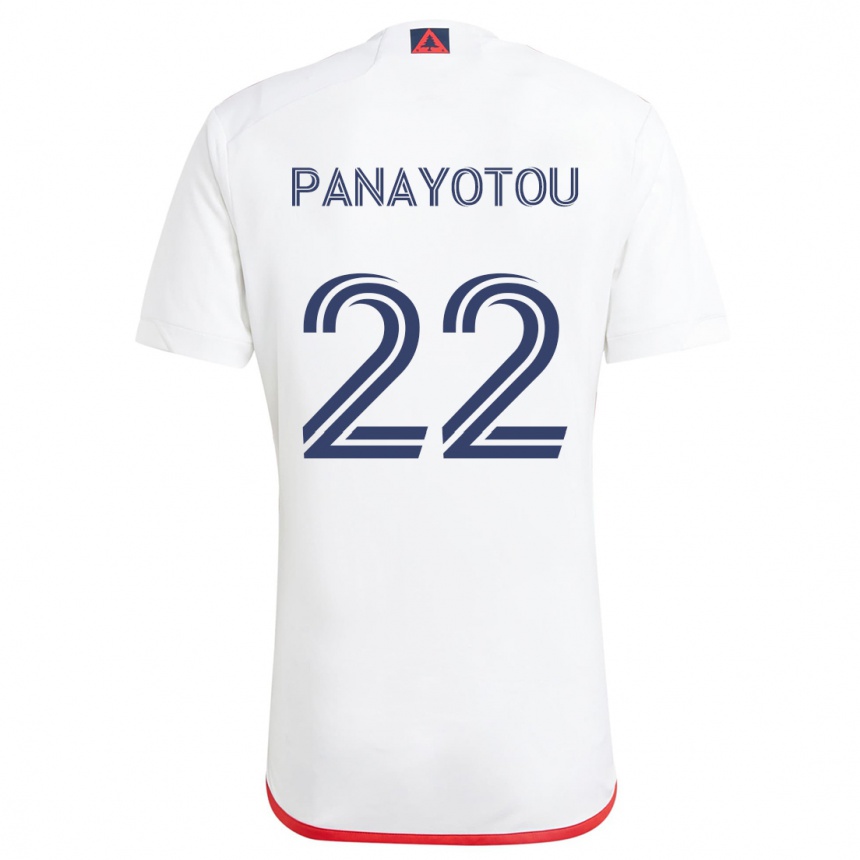 Kinder Fußball Jack Panayotou #22 Weiß Rot Auswärtstrikot Trikot 2024/25 T-Shirt Luxemburg