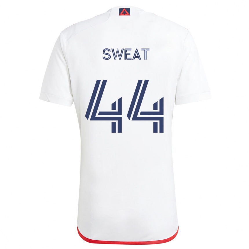 Kinder Fußball Ben Sweat #44 Weiß Rot Auswärtstrikot Trikot 2024/25 T-Shirt Luxemburg