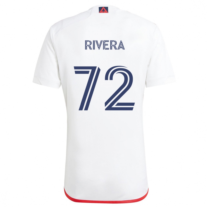 Kinder Fußball Damián Rivera #72 Weiß Rot Auswärtstrikot Trikot 2024/25 T-Shirt Luxemburg