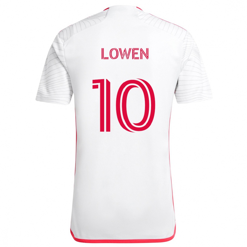 Kinder Fußball Eduard Löwen #10 Weiß Rot Auswärtstrikot Trikot 2024/25 T-Shirt Luxemburg