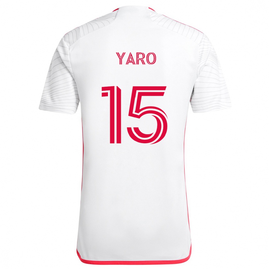 Kinder Fußball Joshua Yaro #15 Weiß Rot Auswärtstrikot Trikot 2024/25 T-Shirt Luxemburg