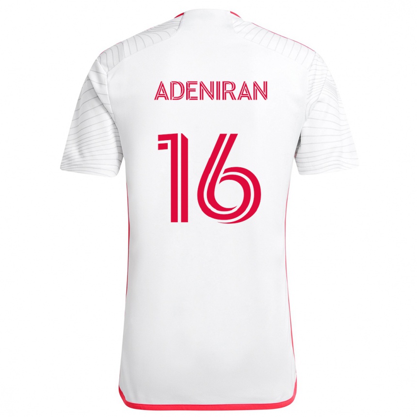 Kinder Fußball Samuel Adeniran #16 Weiß Rot Auswärtstrikot Trikot 2024/25 T-Shirt Luxemburg