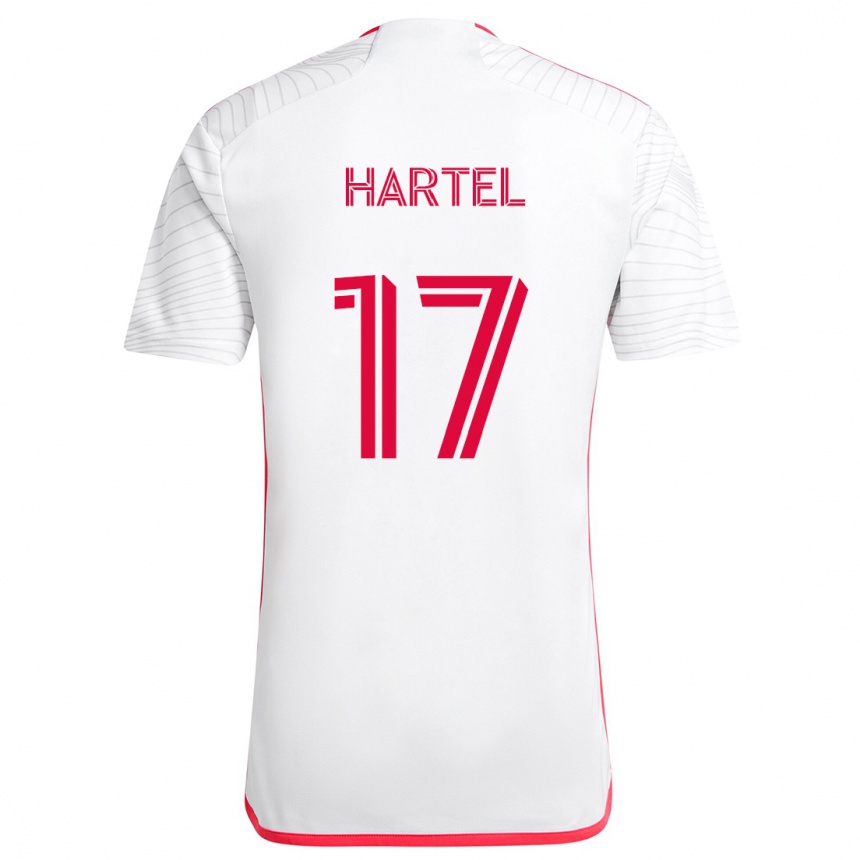 Kinder Fußball Marcel Hartel #17 Weiß Rot Auswärtstrikot Trikot 2024/25 T-Shirt Luxemburg