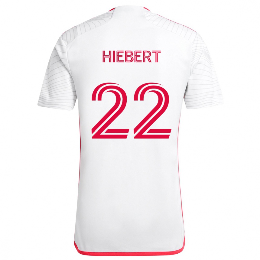 Kinder Fußball Kyle Hiebert #22 Weiß Rot Auswärtstrikot Trikot 2024/25 T-Shirt Luxemburg