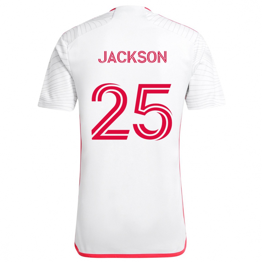 Kinder Fußball Aziel Jackson #25 Weiß Rot Auswärtstrikot Trikot 2024/25 T-Shirt Luxemburg