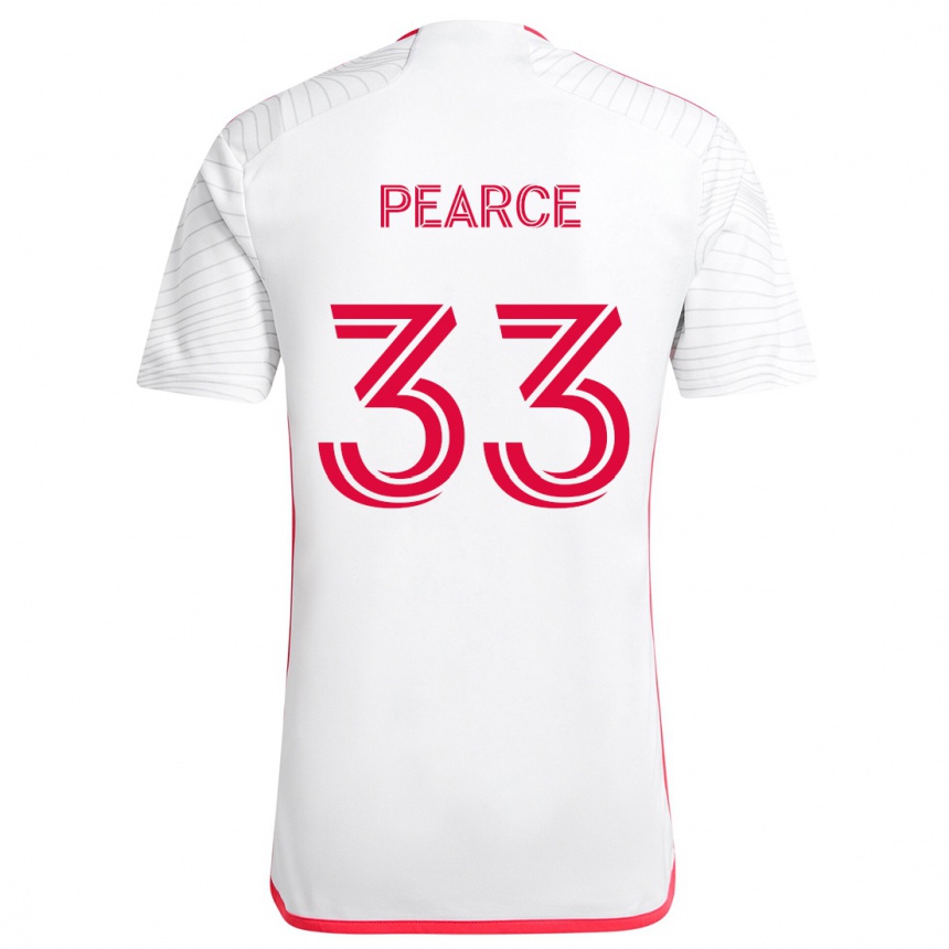 Kinder Fußball Tyson Pearce #33 Weiß Rot Auswärtstrikot Trikot 2024/25 T-Shirt Luxemburg