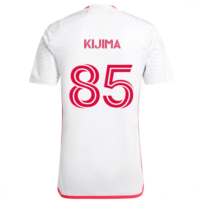 Kinder Fußball Hosei Kijima #85 Weiß Rot Auswärtstrikot Trikot 2024/25 T-Shirt Luxemburg