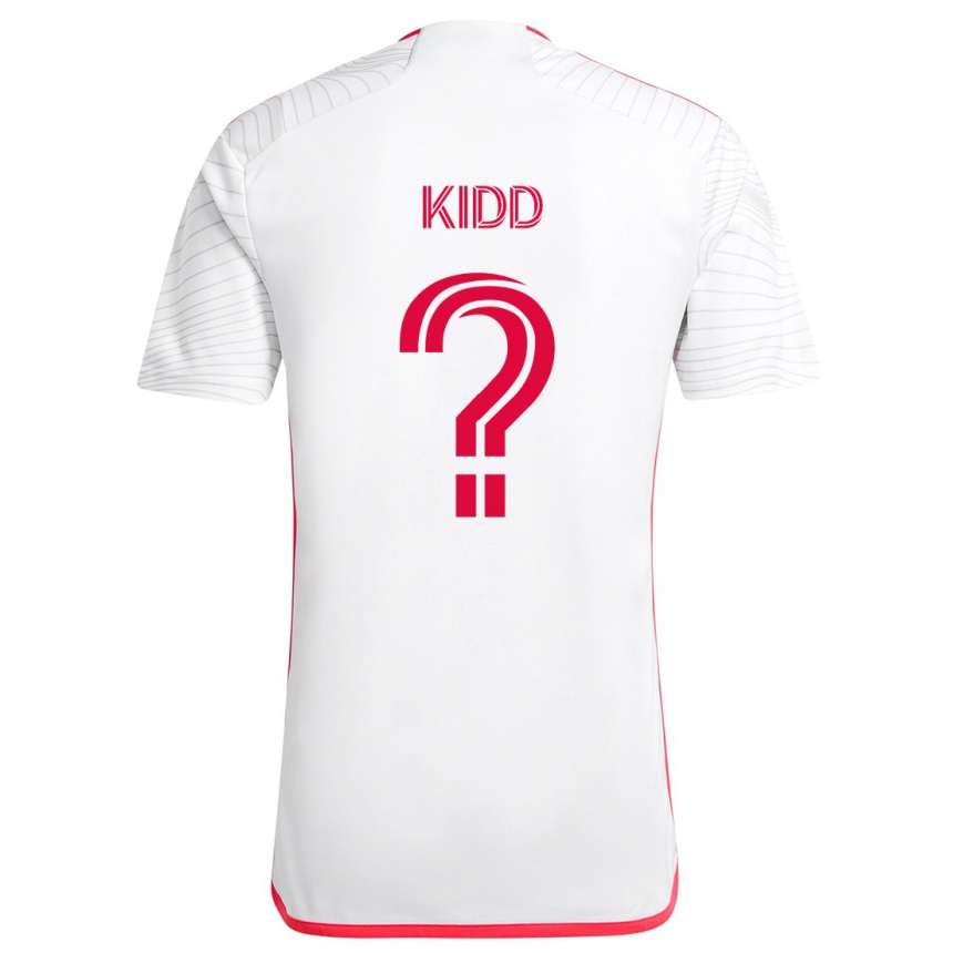 Kinder Fußball Matteo Kidd #0 Weiß Rot Auswärtstrikot Trikot 2024/25 T-Shirt Luxemburg