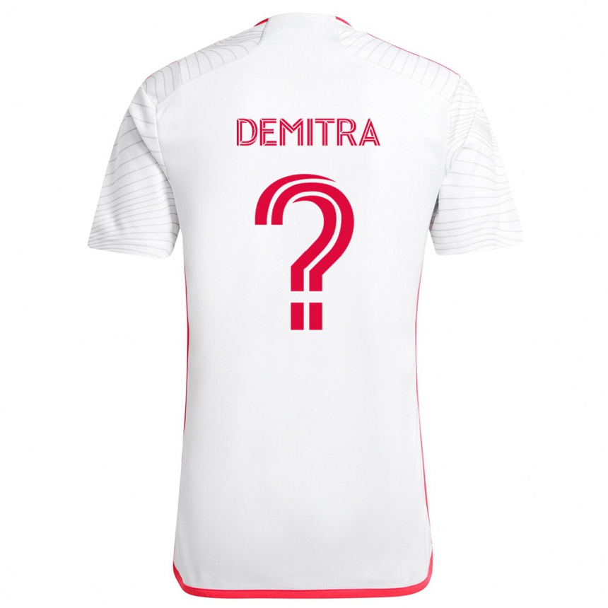 Kinder Fußball Lucas Demitra #0 Weiß Rot Auswärtstrikot Trikot 2024/25 T-Shirt Luxemburg