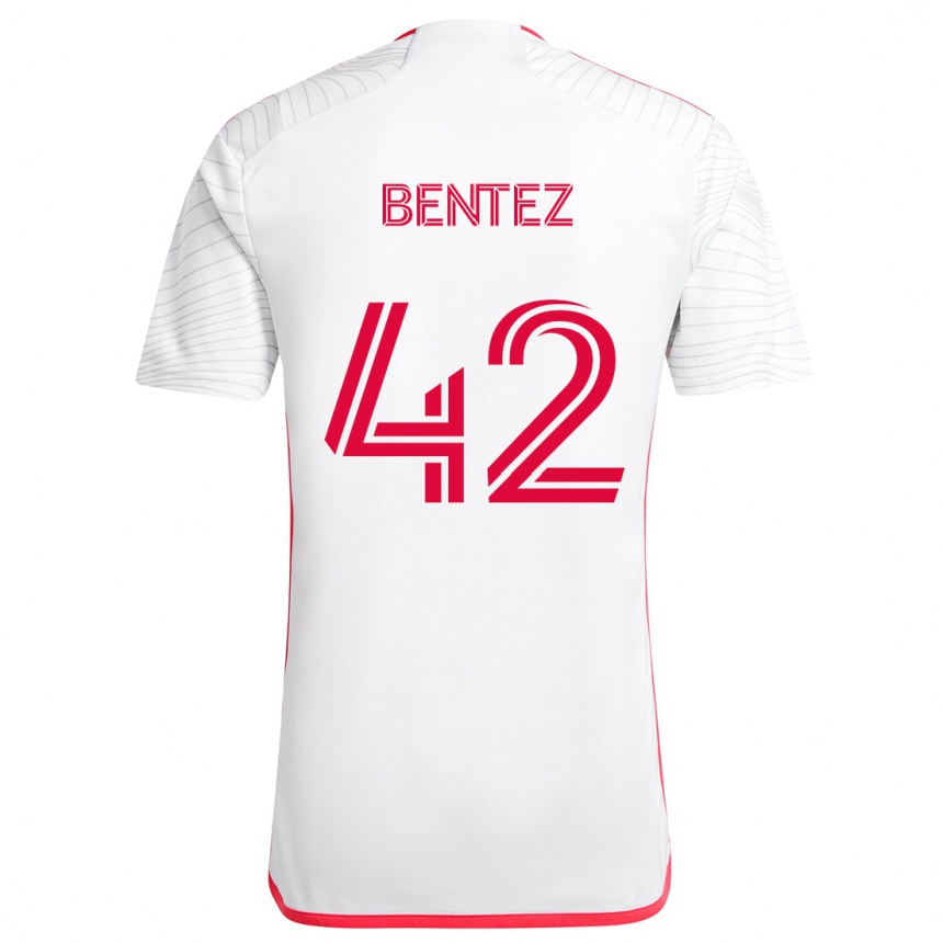 Kinder Fußball Óscar Benítez #42 Weiß Rot Auswärtstrikot Trikot 2024/25 T-Shirt Luxemburg