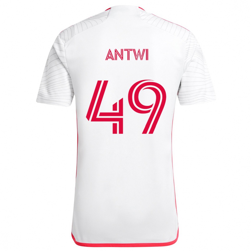 Kinder Fußball Seth Antwi #49 Weiß Rot Auswärtstrikot Trikot 2024/25 T-Shirt Luxemburg