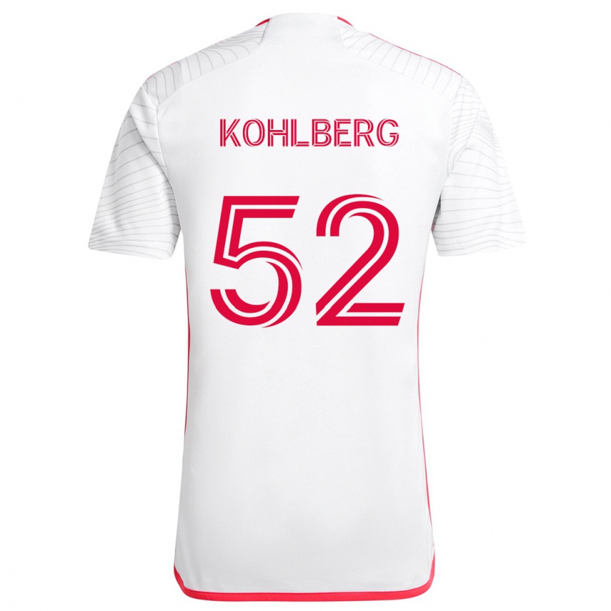 Kinder Fußball Andrew Kohlberg #52 Weiß Rot Auswärtstrikot Trikot 2024/25 T-Shirt Luxemburg