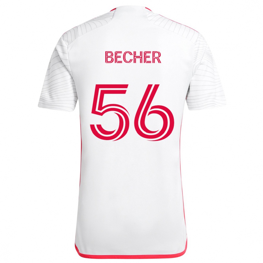 Kinder Fußball Ryan Becher #56 Weiß Rot Auswärtstrikot Trikot 2024/25 T-Shirt Luxemburg