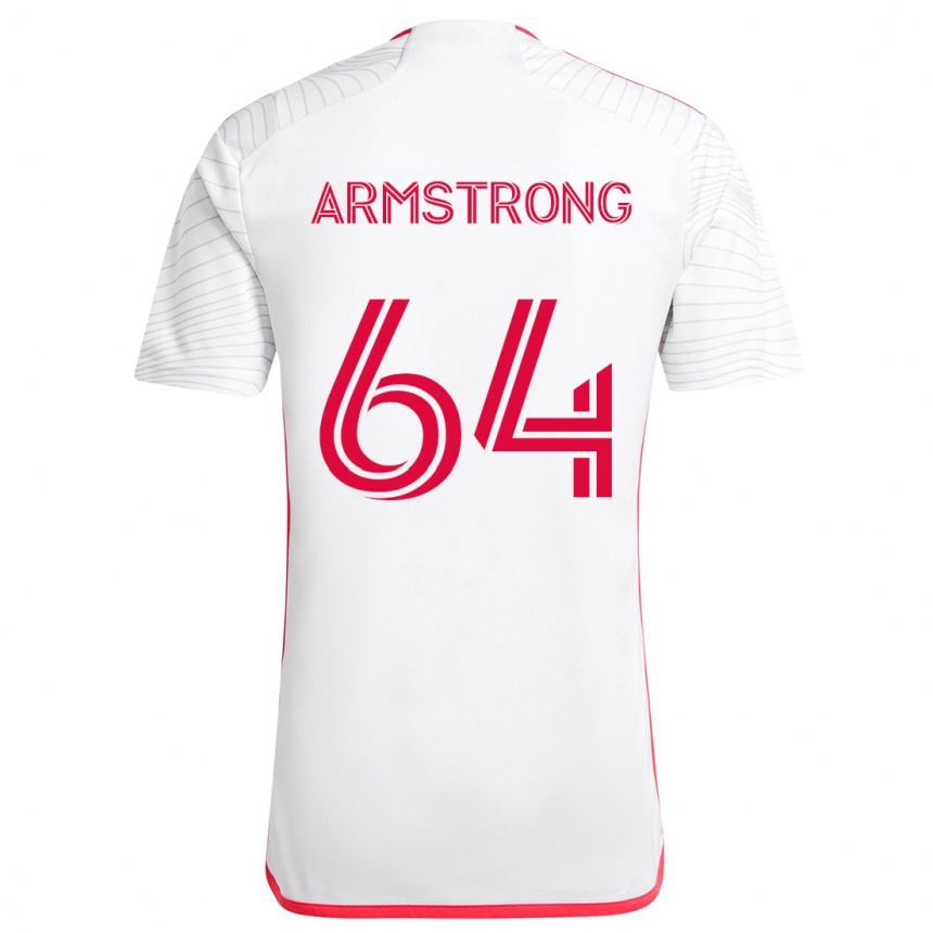 Kinder Fußball Dida Armstrong #64 Weiß Rot Auswärtstrikot Trikot 2024/25 T-Shirt Luxemburg